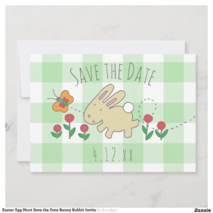 Easter Egg Hunt Save the Date Bunny Rabbit Invite