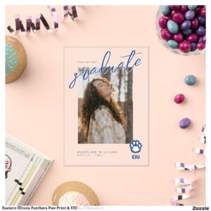 Eastern Illinois Panthers Paw Print & EIU Acrylic Invitations