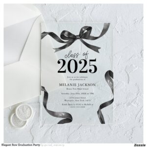 Elegant Bow Graduation Party Acrylic Invitations