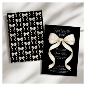 Elegant She's Tying the Knot Bow Bridal Shower Invitation