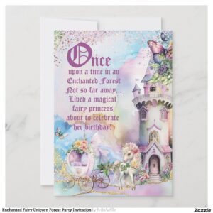 Enchanted Fairy Unicorn Forest Party Invitation