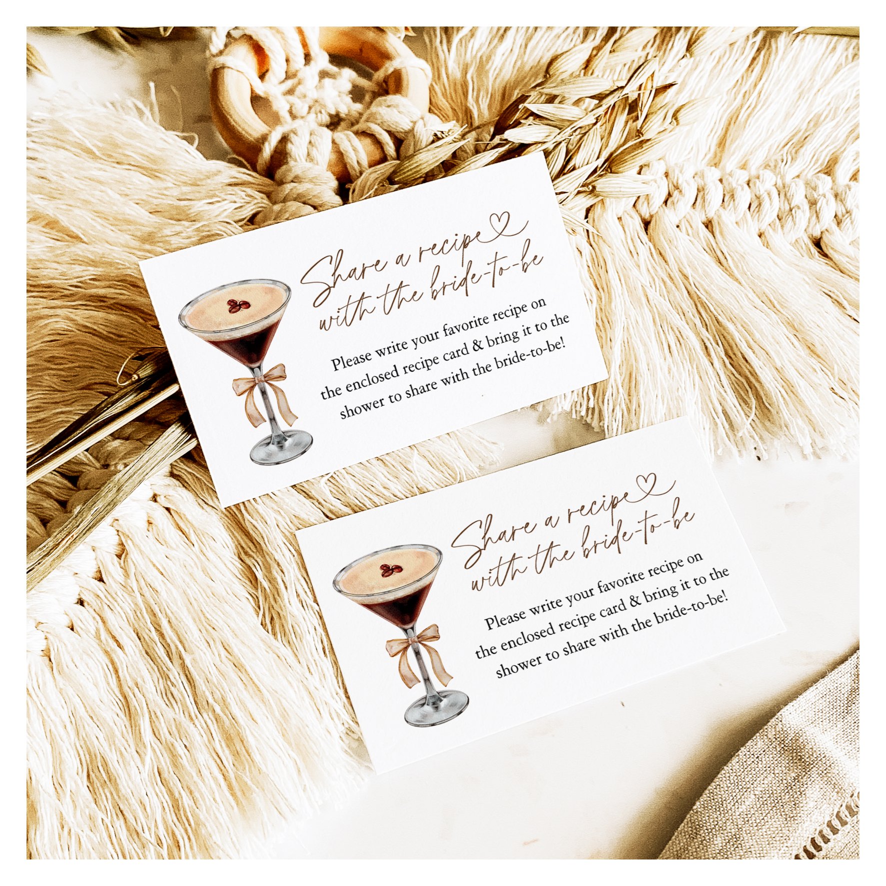 Espresso Martini Love Is Brewing Recipe Request Enclosure Card