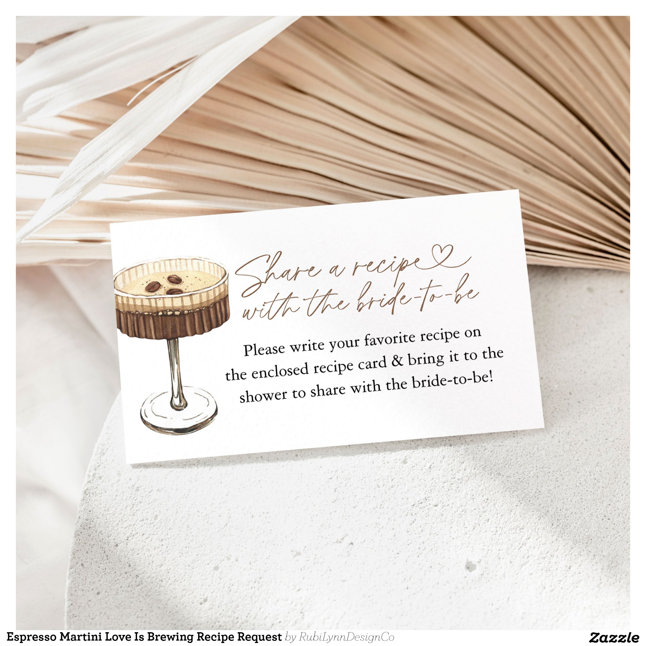 Espresso Martini Love Is Brewing Recipe Request Enclosure Card