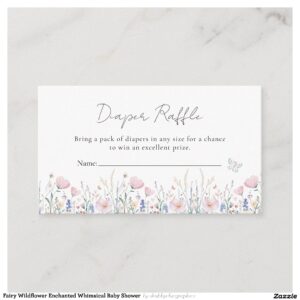 Fairy Wildflower Enchanted Whimsical Baby Shower Enclosure Card