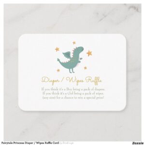 Fairytale Princess Diaper / Wipes Raffle Card