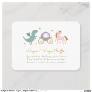 Fairytale Princess Diaper / Wipes Raffle Card