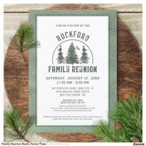 Family Reunion Rustic Forest Trees Invitation