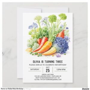 Farm-to-Table Kids Birthday Invitation