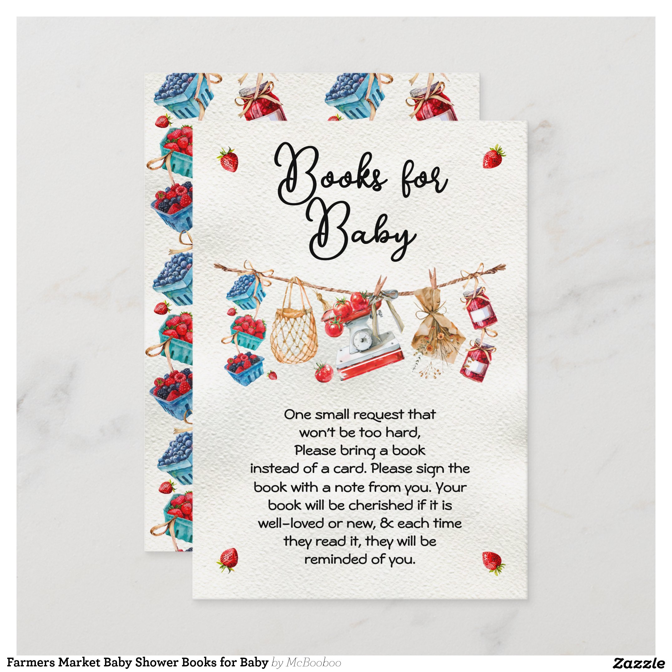 Farmers Market Baby Shower Books for Baby Invitation
