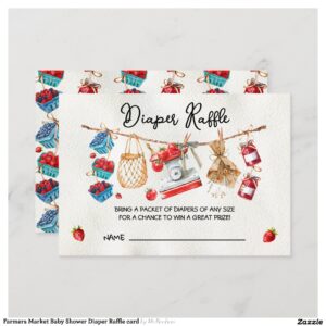 Farmers Market Baby Shower Diaper Raffle card