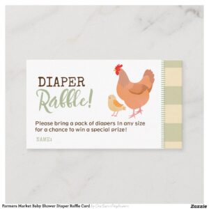 Farmers Market Baby Shower Diaper Raffle Card