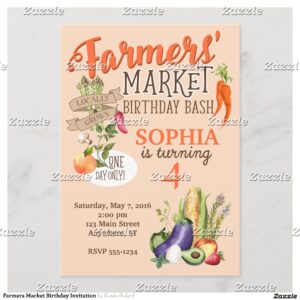 Farmers Market Birthday Invitation