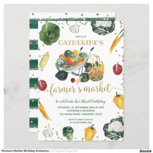 Farmers Market Birthday Invitation