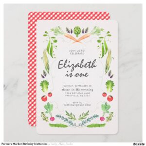 Farmers Market Birthday Invitation