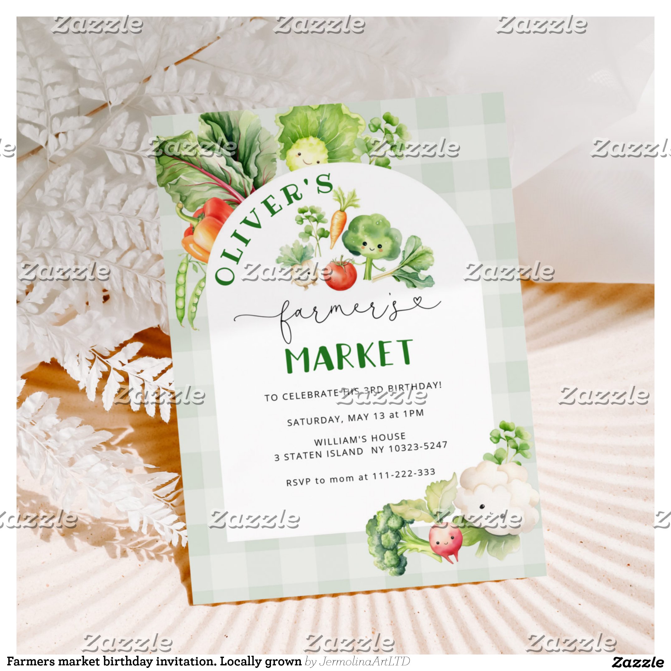 Farmers market birthday invitation. Locally grown Invitation