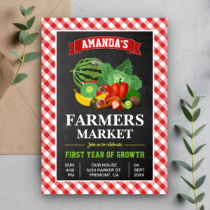 Farmers Market Birthday Party Invitation