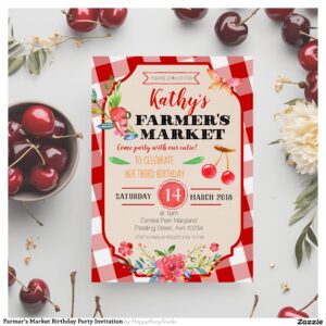 Farmer's Market Birthday Party Invitation
