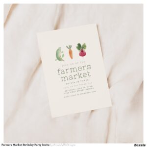 Farmers Market Birthday Party Invite