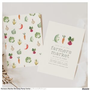 Farmers Market Birthday Party Invite