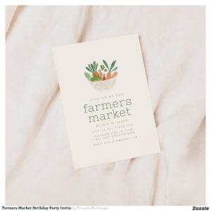 Farmers Market Birthday Party Invite
