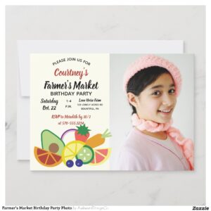 Farmer's Market Birthday Party Photo Invitation
