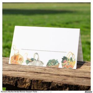 Farmers Market Bridal Shower Dessert Table Place Card