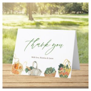 Farmers Market Bridal Shower Folded Thank You Card