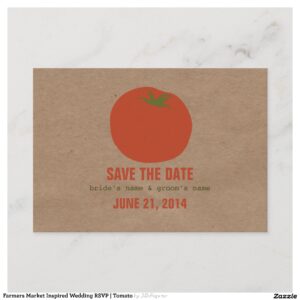 Farmers Market Inspired Wedding RSVP Tomato Invitation