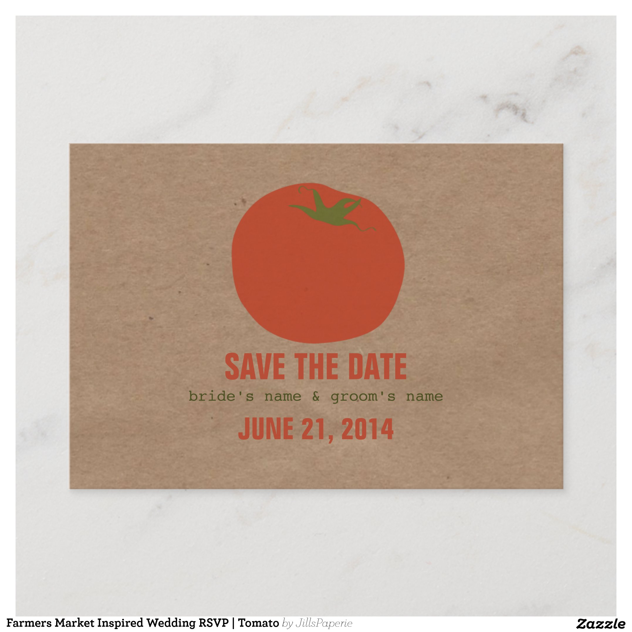Farmers Market Inspired Wedding RSVP Tomato Invitation