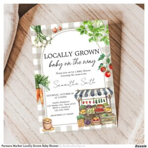 Farmers Market Locally Grown Baby Shower Invitation