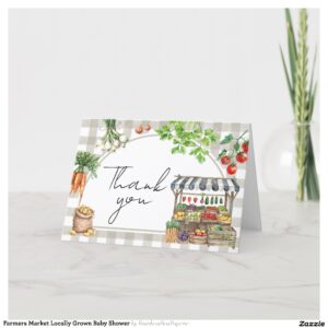 Farmers Market Locally Grown Baby Shower Thank You Card