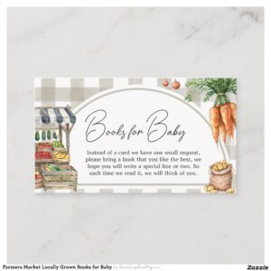 Farmers Market Locally Grown Books for Baby Enclosure Card