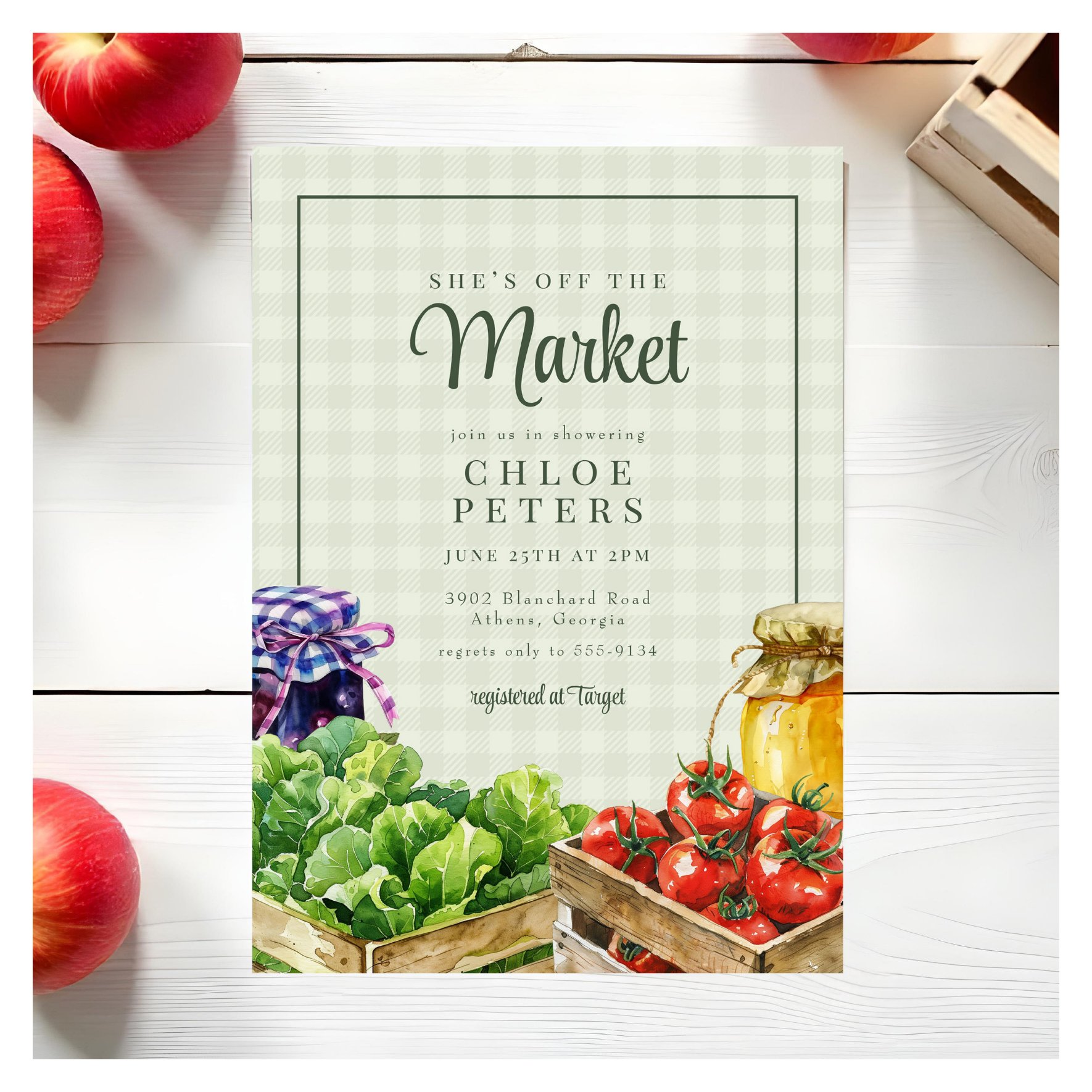 Farmers Market She's Off the Market Bridal Shower Invitation