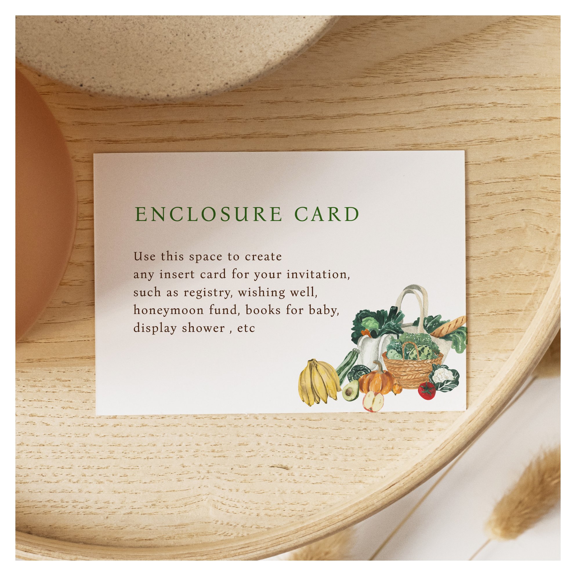 Farmers Market Theme Bridal Shower Custom Enclosure Card