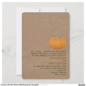 Farmer's Market Theme Wedding Invite Pumpkin