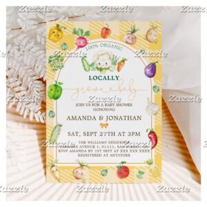 Farmers Market Vegetables Baby Shower Invitation