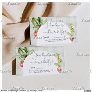 Farmers market vegetables how big mommy's belly enclosure card