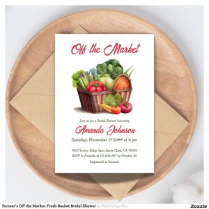 Farmer's Off the Market Fresh Basket Bridal Shower Invitation
