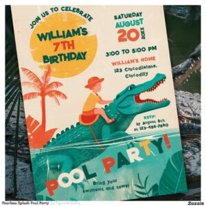 Fearless Splash Pool Party Invitation