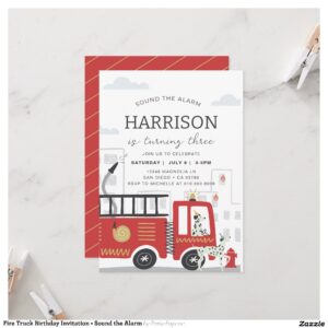 Fire Truck Birthday Invitation ??Sound the Alarm