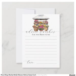 Floral Shop Market Bridal Shower Advice Game Card