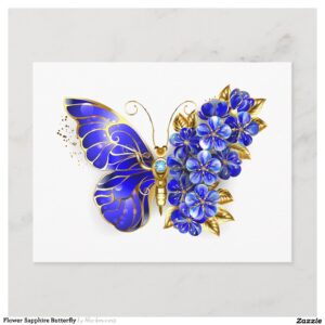 Flower Sapphire Butterfly Enclosure Card