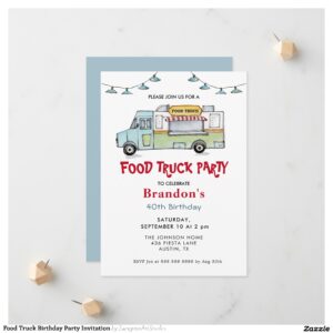 Food Truck Birthday Party Invitation
