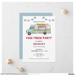 Food Truck Kids Birthday Party Invitation