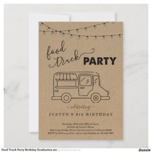 Food Truck Party Birthday Graduation etc Invitation