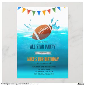 Football pool birthday party invitation