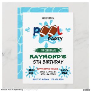 Football Pool Party Birthday Invitation