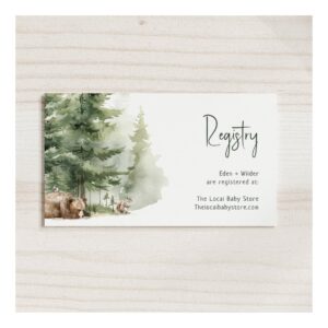 Forest Woodland Animals Baby Registry Enclosure Card