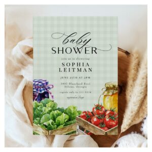 Fresh Farmers Market Locally Grown Baby Shower Invitation