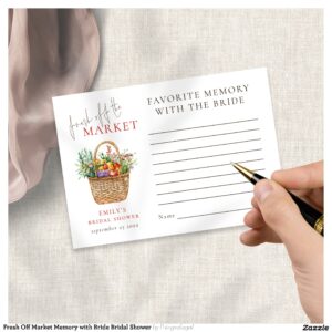 Fresh Off Market Memory with Bride Bridal Shower Enclosure Card